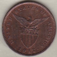 Philippines. U.S. A. Administration. 1 Centavo 1917 S San Francisco.  Bronze .KM# 163 - Philippinen