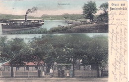 Gruss Aus BERCKENBRÜCK Amt Fürstenwalde Color Fahrgastschiff Spree Gasthof Hermann Haase Bahnpost 1909 ? - Fürstenwalde