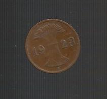 DEUTSCHLAND / GERMANY - Weimarer Republik - 1 REICHSPFENNIG ( 1928 F ) - 1 Renten- & 1 Reichspfennig