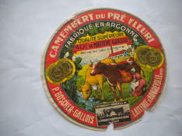 LOT 2 Anciennes Etiquettes Fromage 55 Camembert Argonne Pré Fleuri Laiterie Boscher Gallois AUBREVILLE Vache 1926 1929 - Cheese