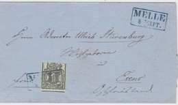 HANOVRE 1858 LETTRE DE MELLE - Hannover