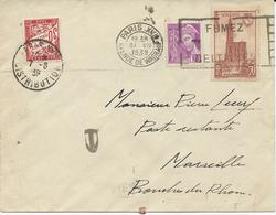 LETTRE DE 1939 AVEC TIMBRE TAXE A 30 CT POUR POSTE RESTANTE - 1859-1959 Covers & Documents