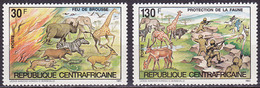 Série De 2 TP Neufs * N° 602/603(Yvert) Centrafrique 1984 - Protection De La Faune, Voir Description - Central African Republic