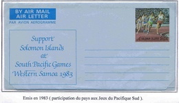 Solomon Aérogramme 1983 Athlétisme Aerogram Air Letter Entier Entero Ganzsache Lettre Carta Belege Airmail Cover - Iles Salomon (...-1978)