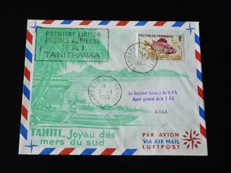 LETTRE PREMIERE LIAISON AERIENNE RAI  TAHITI - ANAA  -  1963  - - Storia Postale