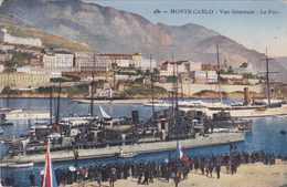CARTE POSTALE ANCIENNE,MONACO,MONTE CARLO EN 1914,le Port,bateau,drapeau - Autres & Non Classés