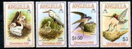 Série Complète MNH Oiseaux Anguilla 1980. Héron Colibri Hirondelle Pélican - Colibríes