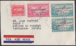 1960-H-63 CUBA. 1960. SOBRE AEREO SELLOS ENTREGA ESPECIAL DELIVERY A ESPAÑA, SPAIN. - Storia Postale