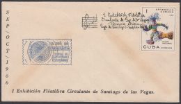 1966-CE-73 CUBA 1966 SPECIAL CANCEL. EXPO FILATELICA SANTIAGO DE LAS VEGAS. 1a ETAPA. - Lettres & Documents