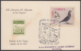 1967-CE-30 CUBA 1967 SPECIAL CANCEL. EXPO FILATELICA SANTIAGO DE LAS VEGAS 250 ANIV ALZAMIENTO DE LOS VEGUEROS. - Lettres & Documents