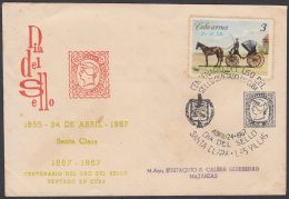 1967-CE-31 CUBA 1967 SPECIAL CANCEL. DIA DEL SELLO. STAMP DAY. SANTA CLARA. - Briefe U. Dokumente