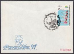 1991-CE-39 CUBA 1991 SPECIAL CANCEL. PANAMFILEX EXPO. SEDE DEL EVENTO. - Lettres & Documents