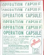 6 Buvards Identiques  Années 50 - J.A. BENOIT - OPERATION CAPSULES  - Papeterie Du Midi à Marseille - Leche