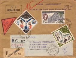 Lettre Recommandé, Monaco, Monte Carlo, Contre Remboursement, 1959   (bon Etat) - Lettres & Documents