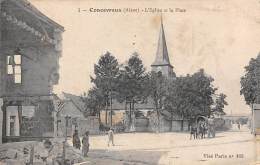 Concevreux.        02      L'Eglise Et La Place       (voir Scan) - Other & Unclassified