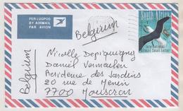 LETTRE D AFRIQUE DU SUD 2011 POUR LA BELGIQUE - TIMBRE OISEAU ( UNE MOUETTE ) ET UN BATEAU, VOIR LE SCANNER - Brieven En Documenten