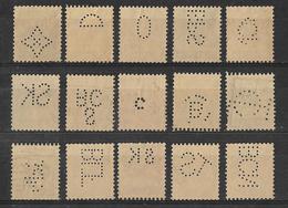 Suisse - 1917/22 -  Perforés Lot De 15 Valeurs  YT N° 162 Tous Différents ° - Perfins