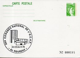 France. Entier Postal Sabine 0.80F. XIIIe Congrès National De L'OCAP. 22-23 Avril 78. 64. Mourenx - Bijgewerkte Postkaarten  (voor 1995)