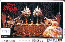 Carte Prépayée Japon - DISNEY - LA BELLE & LA BETE - 1000 YEN  (1773)  BEAUTY & THE BEAST Japan Film Movie - Disney