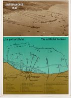 Débarquement En Normandie 1944 - ARROMANCHES - Vue Aérienne Du Port Artificiel - Plan Du Port - Arromanches