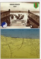 Débarquement En Normandie 1944 - Omaha Beach - Les Troupes US Sur La Plage - Plan Du Secteur - Port-en-Bessin-Huppain