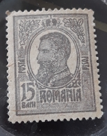 ERROR Romania 1909 KING Carol I, ROMANIA, 15 BANI  GRAY,,ERROR COLOUR, - Ungebraucht