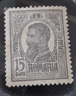 ERROR Romania 1909 KING Carol I, ROMANIA, 15 BANI  GRAY,,ERROR COLOUR, - Ongebruikt
