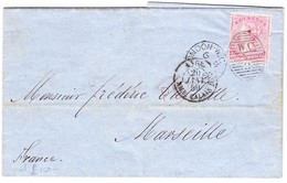 1859 Faltbrief Aus London Nach Marseilles 4d Marke - Briefe U. Dokumente