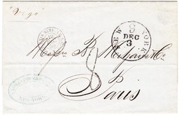 1859 Faltbrief  Aus Havanna Agentur über New York Nach Paris - …-1845 Prephilately