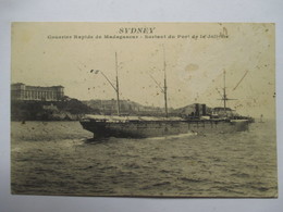 " SYDNEY   "    COURRIER   RAPIDE   DE MADAGASCAR   SORTANT DU PORT DE LA JOLIETTE      ROUSSEURS - Passagiersschepen