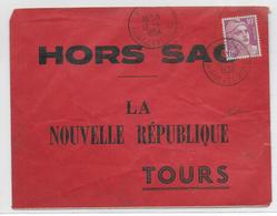 1954 - GANDON SEUL Sur LETTRE HORS SAC De NOIZAY (INDRE ET LOIRE) => TOURS - 1945-54 Marianne Of Gandon