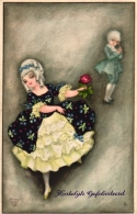 Mädchen Mit Rose, Junge, Sign. Hannes Petersen, 1930 - Petersen, Hannes