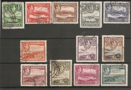 ANTIGUA 1938 - 1951 SET SG 98/109 FINE USED Cat £140 - 1858-1960 Crown Colony