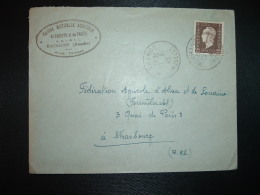 LETTRE TP M. DE DULAC 2F OBL.10-9 45 MORHANGE MOSELLE (57) CAISSE MUTUELLE AGRICOLE De DEPOTS Et De PRETS RACRANGE - 1944-45 Marianne Van Dulac