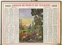 ALMANACH DES POSTES ET DES TELEGRAPHES / CALENDRIER DE 1935 / LA BERGÈRE ( Par LE GUIREC ) / Dép. SEINE & OISE - Big : 1921-40