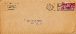 Ireland 1949 Cover To USA Franked Scott #135 - Cartas & Documentos