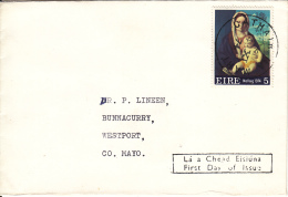 Ireland 1974 FDC To Co. Mayo Scott #365 5p Virgin And Child - FDC