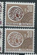 [23] Variété : Préos  N° 131 Monnaie Gauloise Brun-clair Unicolore + Normal ** - Unused Stamps