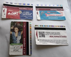 ITALIA,  4 ROME METRO TICKETS 2018 USED - Europe