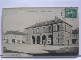 72 - BRULON - PLACE DE LA MAIRIE - ANIMEE - 1923 - Brulon