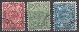 BULGARIA - 1901/1904 - Lotto Composto Da Tre Valori Usati Segnatasse Yvert 16/18, Come Da Immagine. - Postage Due