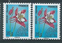 [23] Variété : Préos N° 260 Ancolie Fond Bleu Au Lieu De Bleu Vif + Normal ** - Unused Stamps