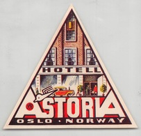 D7871 " HOTEL ASTORIA -OSLO - NORWAY - ESPANA " ETICHETTA ORIGINALE - ORIGINAL LABEL - Etiquettes D'hotels