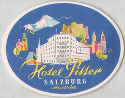 D7874 "  HOTEL PILSTER - SALZBURG - AUSTRIA" ETICHETTA ORIGINALE - ORIGINAL LABEL - Etiquettes D'hotels