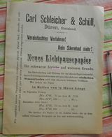 Papier Carl Schleicher Und Schüll, Düren Rheinland - Neues Lichtpaupepapier N°176 à 179 - 1896 - Imprimerie & Papeterie