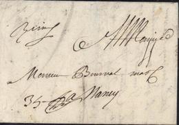 1728 Reims Marne 51 Manuscrit ( Lenain 1A ) Pour Nancy Taxe Manuscrite 4, Ind 14 Soit 130 € - 1701-1800: Precursors XVIII