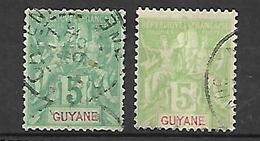 Guyane  1892  Cat Yt  N° 33 Et 43  Oblitérés - Usati