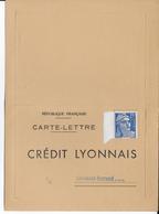 1954 - GANDON PERFORE (PERFIN) Sur CARTE LETTRE (VOIR INTERIEUR) Du CREDIT LYONNAIS De CLERMONT-FERRAND (PUY DE DOME) - Autres & Non Classés