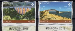 MALTA, 2018, MNH, EUROPA, BRIDGES, 2v - 2018