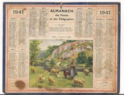 ALMANACH DES POSTES ET DES TELEGRAPHES / CALENDRIER DE 1941 / BERGÈRE , BORDS DE LA CREUSE ( Signé BEUZON ) / Dép. SEINE - Grossformat : 1941-60